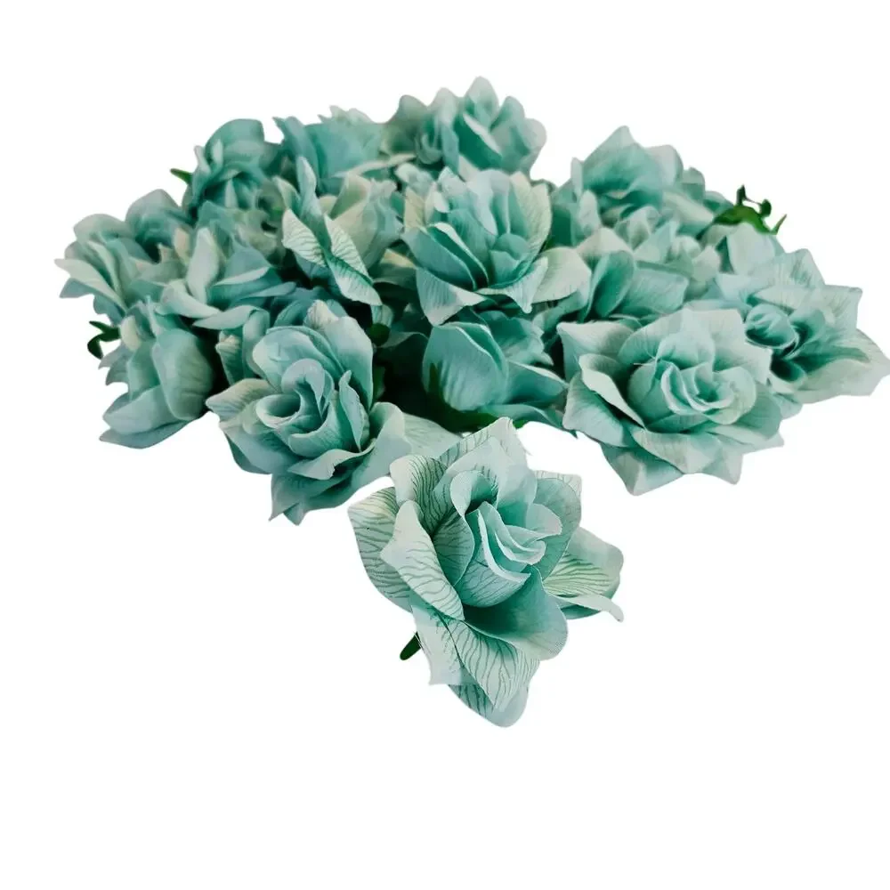 Aqua Artificial Silk Rose Flower Heads Wedding Craft 4
